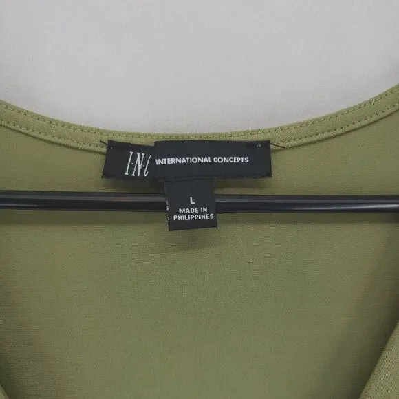 International Concepts Long Sleeve Top Large Sage Green NWT (AR) - Picture 2 of 6